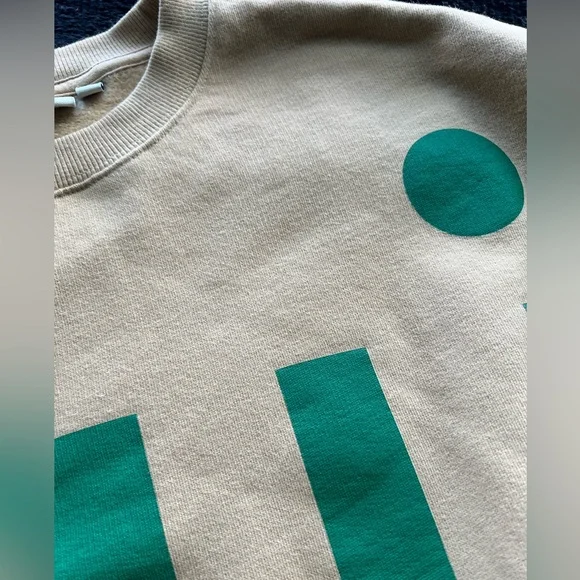 Clare V Beige and Green Crewneck Sweatshirt - Picture 4 of 4